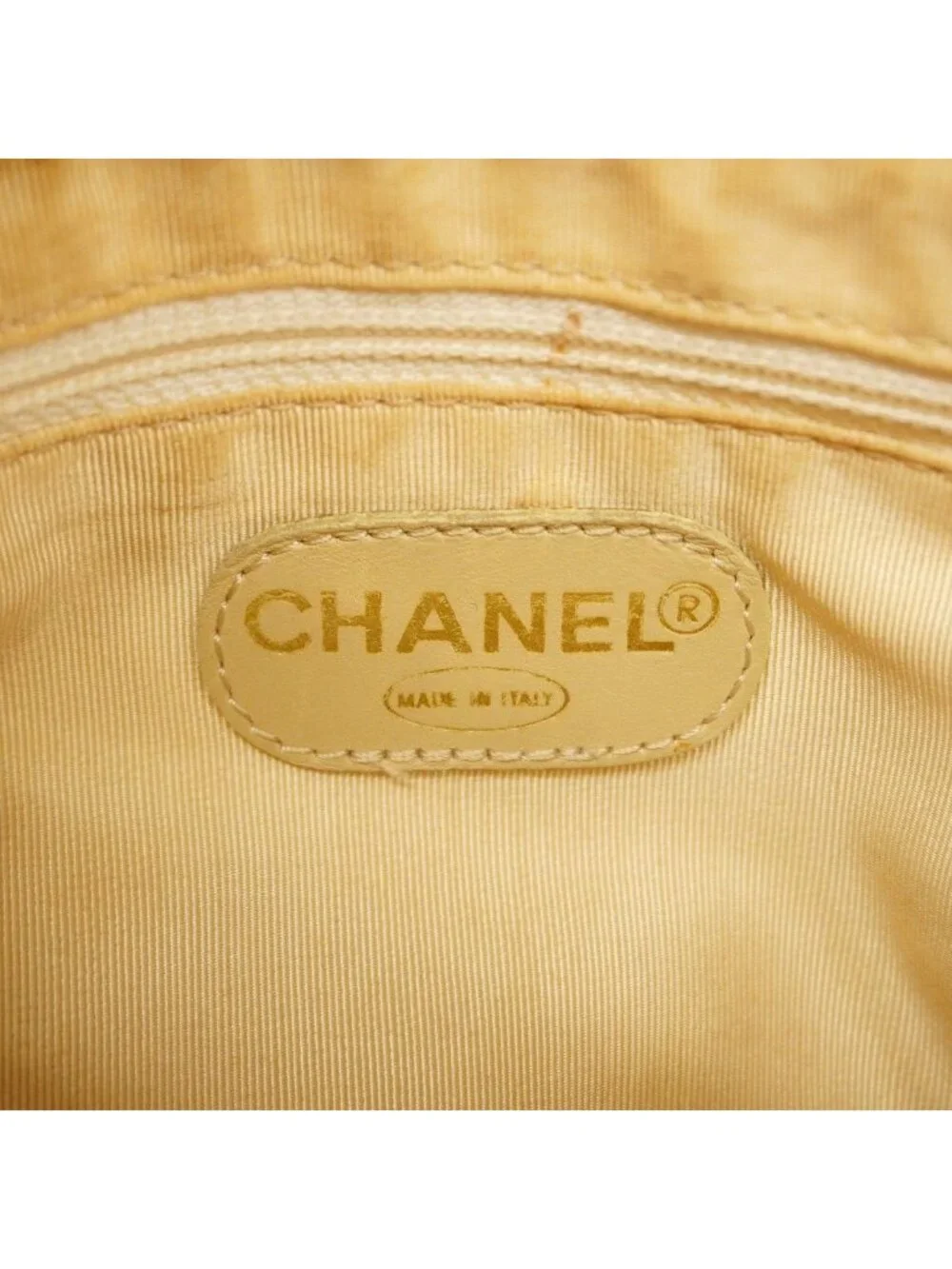 Chanel Handbag Caviar Leather Ivory Gold